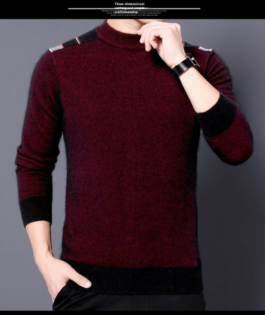 Suéter Cuello Alto Reversible de Terciopelo Manga Larga para Hombre - Image 16
