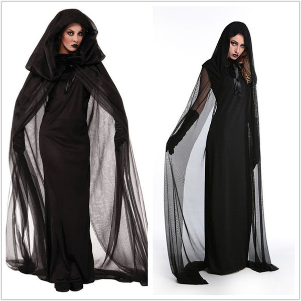 Disfraz de Bruja Gótica Largo Negro - Vestido de Vampira para Halloween y Día de Muertos - Image 5