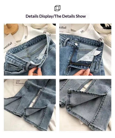 Jeans de Cintura Alta con Abertura en el Ruedo para Mujer - Image 9