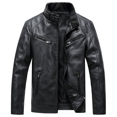 Chaqueta Acolchada de Cuero PU Estilo Coreano con Cuello Alzado para Hombre - Image 9