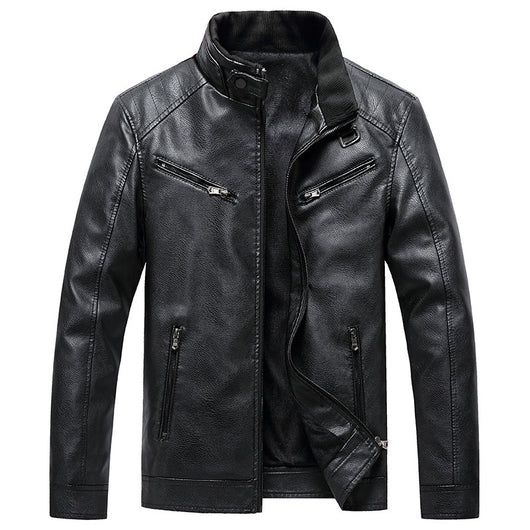 Chaqueta Acolchada de Cuero PU Estilo Coreano con Cuello Alzado para Hombre - Image 9