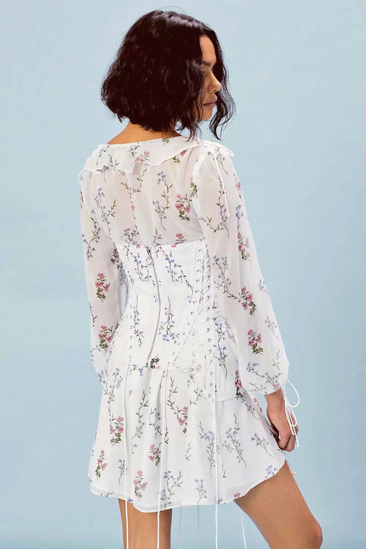 Vestido Floral Dos Piezas en Chifón con Escote V y Cintura Moldeadora - Image 21
