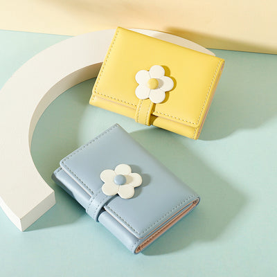 Monedero Floral Compacto - Billetera Pequeña con Diseño Flores