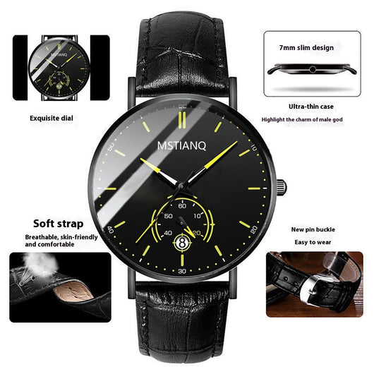 Cinturón Tecnológico de Acero Refinado con Calendario - Diseño Coreano Elegante Negro - Image 15