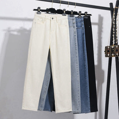 Pantalón Vaquero Cropped de Cintura Alta y Pierna Recta - Image 9
