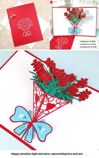 Tarjeta de Felicitación con Tallado de Rosas - Bendiciones de Cumpleaños - Image 17