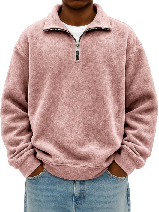Sudadera Oversized Vintage con Cierre de Medio Cuello para Hombre - Image 15