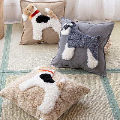 Almohada Decorativa Perro Cartoon en Cuero y Lana - Image 20