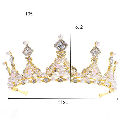 Juego de Corona y Aretes Nupcial Estilo Coreano - Image 16