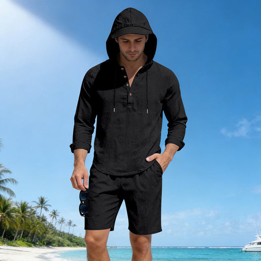 Traje de Lino Hombre Suelto y Transpirable - Image 8