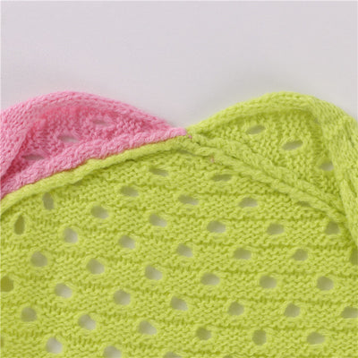 Blusa Tejida Cuello Cuadrado Escote Bajo Rayas Multicolor Manga Larga Ajustada - Image 15