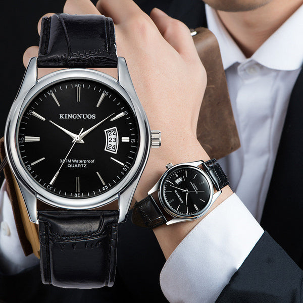 Reloj de Acero Inoxidable Resistente al Agua con Calendario para Hombre
