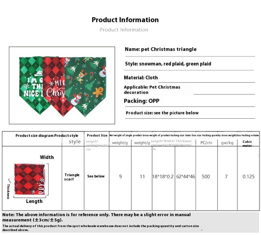 Babero Triangular Navideño para Mascotas - Toalla Absorbente para Perros - Image 9
