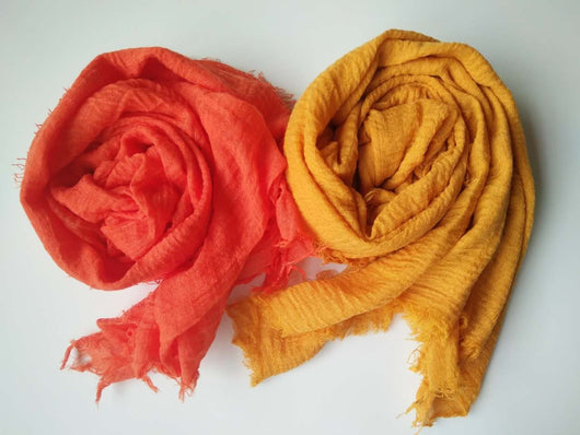 Pañuelo de Algodón y Lino Arrugado Monocromático - Image 106