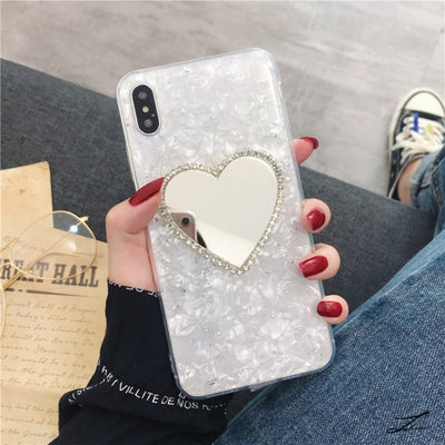 Funda para teléfono con espejo y detalles en pan de oro Love - Image 13