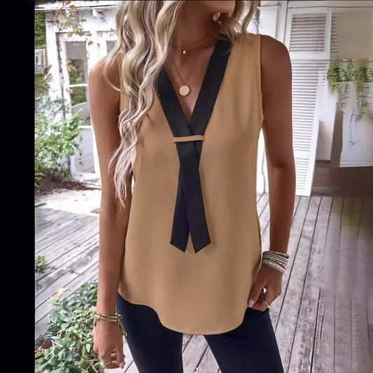Blusa Casual Mujer con Contraste de Colores - Image 2