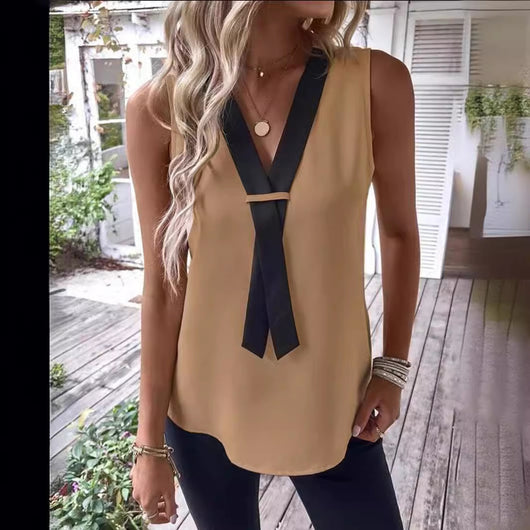 Blusa Casual Mujer con Contraste de Colores - Image 2