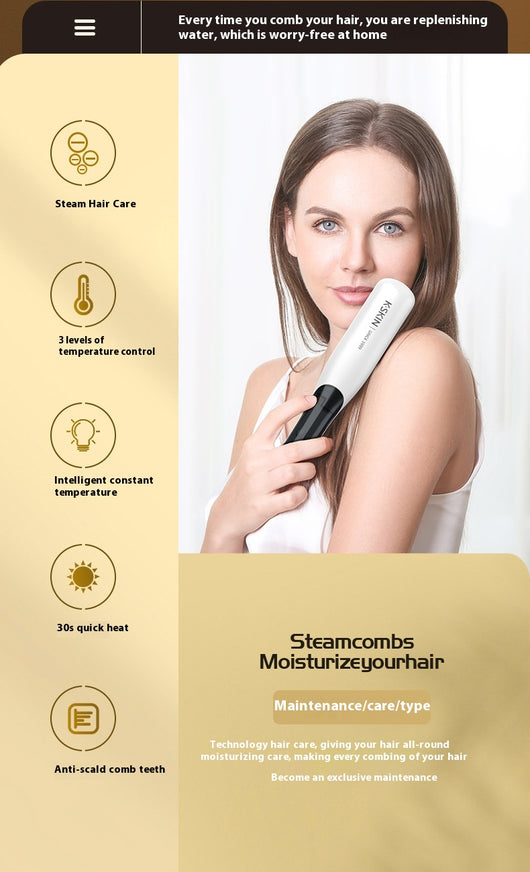 Peine Alisador de Vapor Golden Rice - Hidratación Profunda y Anti-Frizz - Image 13