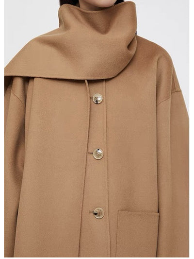 Abrigo de Lana Mujer Cuello Ancho Suelto - Colección Otoño Invierno - Image 10