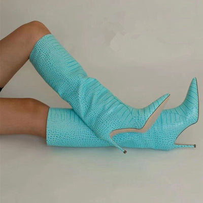Tacones Altos Stiletto Punta Afilada Verde Fluorescente - Image 5