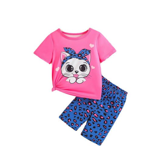 Blusa de Verano con Parche Gatito - Cuello Redondo Manga Corta - Image 5