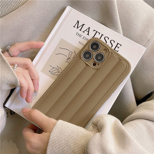 Funda para Teléfono Estilo Té con Leche - Diseño de Rayas Creativas - Image 2