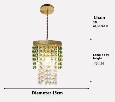 Lámpara de Mesita Retro Verde Glaciar con Cristal Decorativo - Image 7