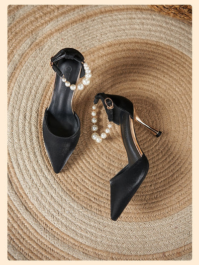 Sandalias de Perla con Tacón Stiletto para Mujer - Talla Pequeña - Image 22