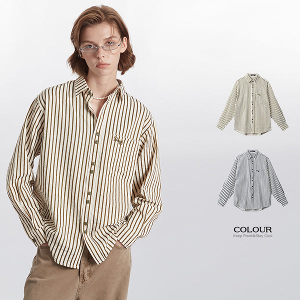 Blusa Rayas Retro Mujer Otoño Invierno Estilo Europeo Americano