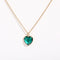 Colorful Zircon Love Element Copper Necklace Emerald Azul