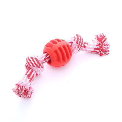 Juguete Mordedor para Perros con Cuerda Doble Nudo y Pelota Limpiadora de Dientes - Image 2
