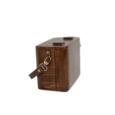 Bolso Mensajero Literario Retro de Madera con Doble Hebilla para Mujer - Image 12