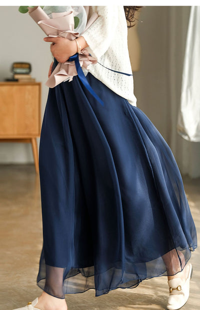Pantalones Anchos de Cintura Alta en Malla y Gasa - Comodidad Elegante - Image 30