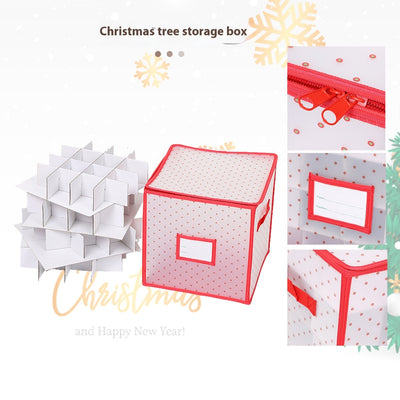 Caja Organizadora de Esferas Navideñas Rojo PVC - Image 3