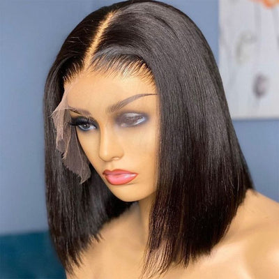 Peluca Frontal de Encaje Negro Estilo Europeo y Americano