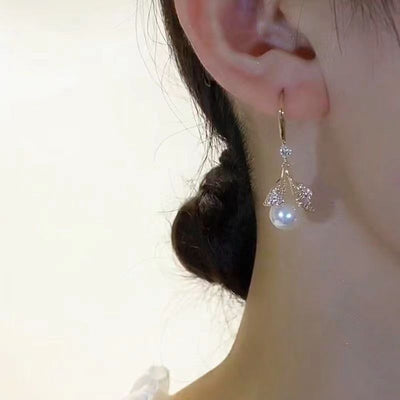 Aretes Diseño Coreano con Perla y Circonita Completa - Image 5