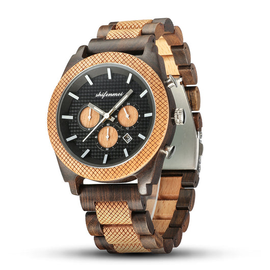 Reloj Deportivo de Madera para Hombre con Cronógrafo y Calendario - Image 8