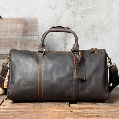 Bolsa de Viaje Retro en Cuero Genuino - Gran Capacidad para Hombre - Image 3