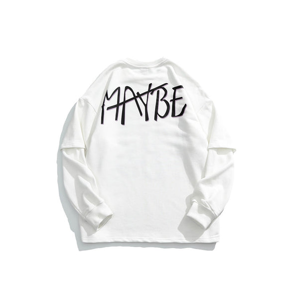 Sudadera Casual Hombre Cuello Redondo Estampado Alfabético