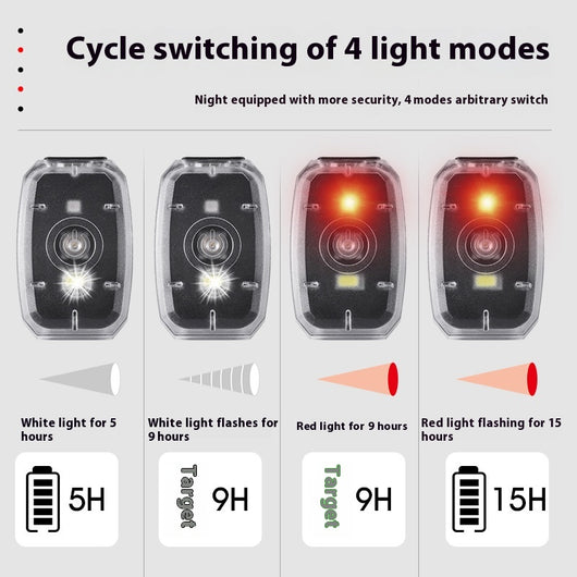 Luz Trasera Bicolor para Bicicleta - Faro de Advertencia Nocturno Compacto - Image 2
