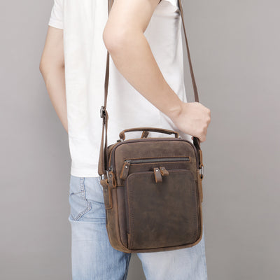 Bolsa Mensajero de Cuero Genuino Vintage Estilo Caballo Loco - Image 2