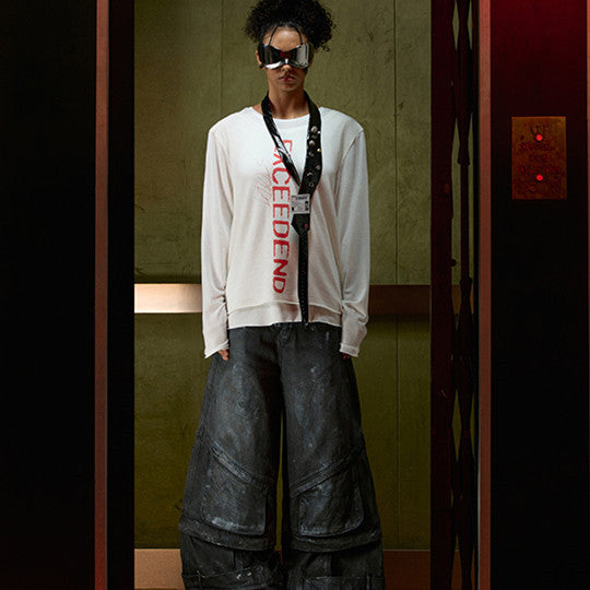 Pantalones Cargo Graffiti Pintura Manual Cintura Doble Hombre Otoño Invierno