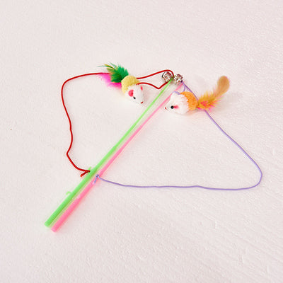 Juguete Interactivo para Gatos - Ratón de Peluche con Vara - Image 6
