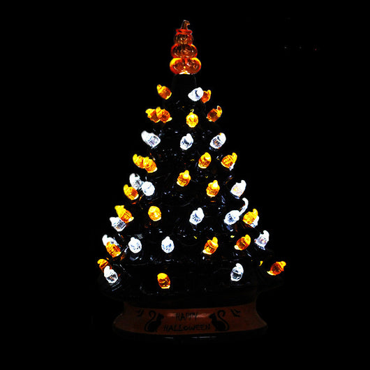 Árbol de Navidad Cerámico Negro con Luces LED Brillantes - Image 8