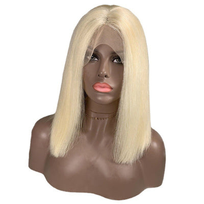 Peluca Bob Rubio 613 Cabello Humano Liso Corto para Mujer - Image 7