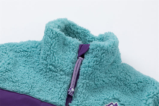 Abrigo de Polar Berber Patchwork Contraste de Colores para Hombre - Image 13