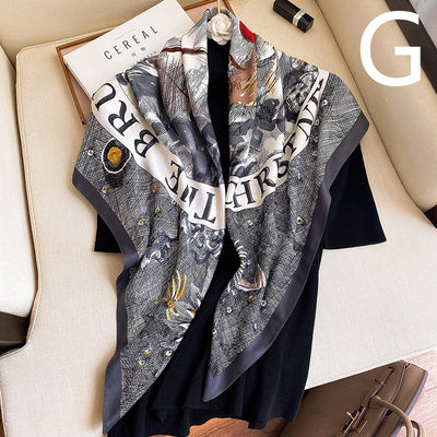 Bufanda Vintage Estampada en Algodón con Detalles Bordados - Image 17
