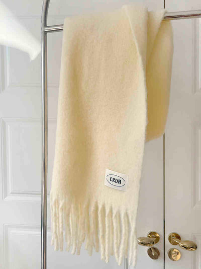 Bufanda de Lana Mohair Elegante - Chal Liso de Color Sólido - Image 3