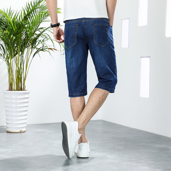 Pantalones de Mezclilla Ejecutivos Rectos Elásticos Verano