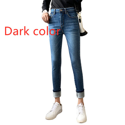 Pantalones Skinny Retro Azul con Pies de Polar - Image 13